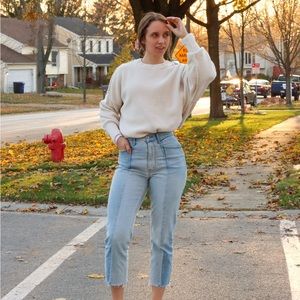 Abercrombie Ultra High Rise Ankle Straight Jeans - Two Toned